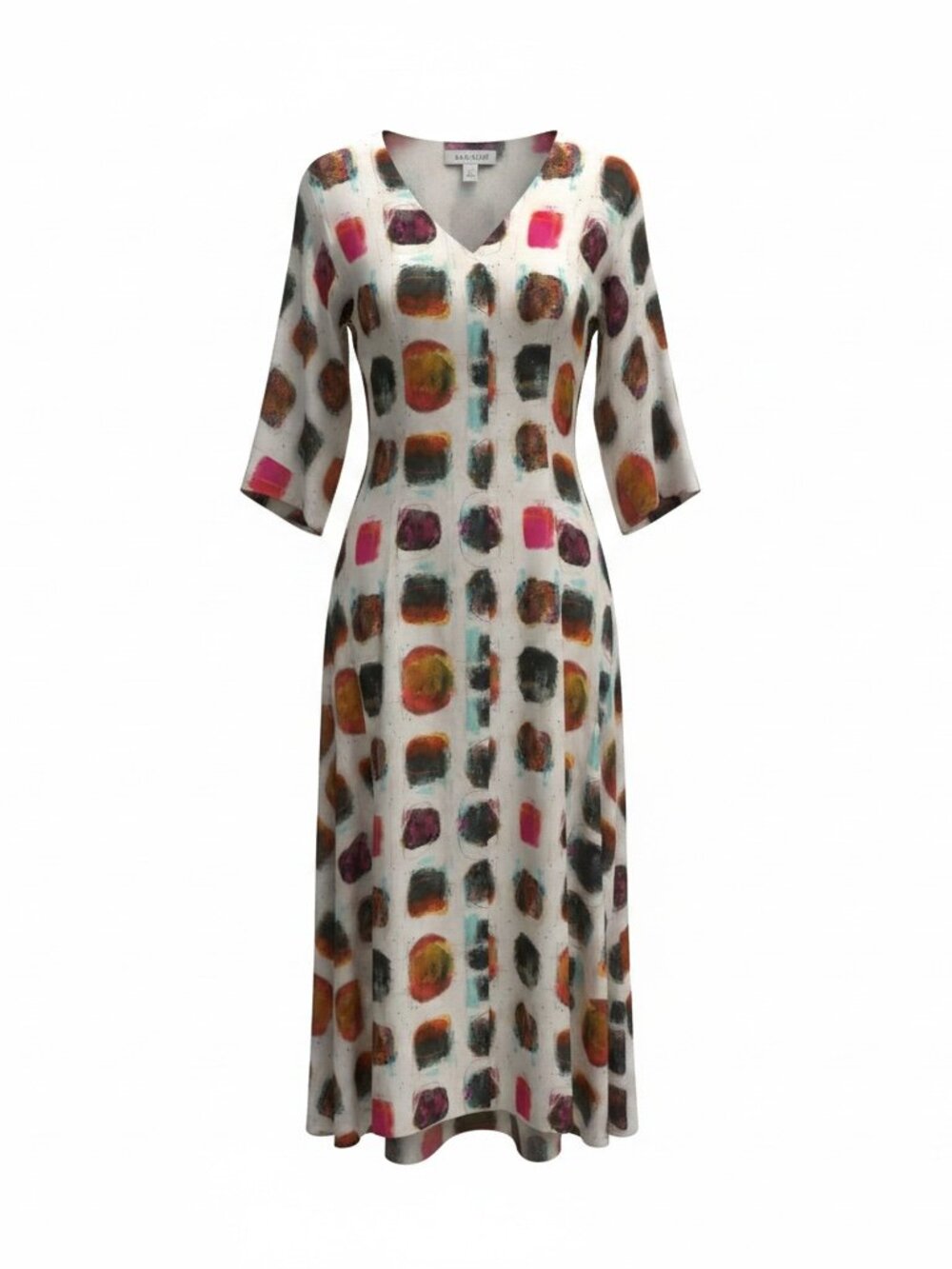 M Square Mosaic Print Midi Dress with Pockets